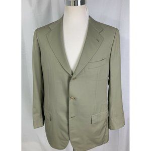 Kiton Men's 3 Button Light Green Suit Jacket 40L